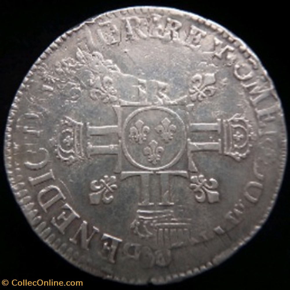 Ecu aux 8 L Louis XIV 1702/1694( 2 ème réformation) monnaies europe medievale france royales ecu aux 8 l louis xiv 1702 1694 2 eme reformation