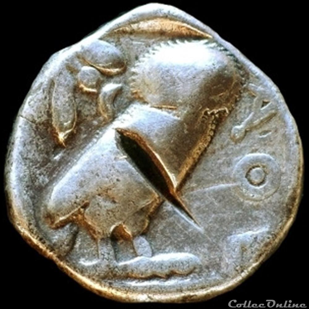 Tétradrachme d' Athènes vers -460 à -450 av JC monnaies antiques grecques tetradrachme athenes vers 460 a 450 av jc