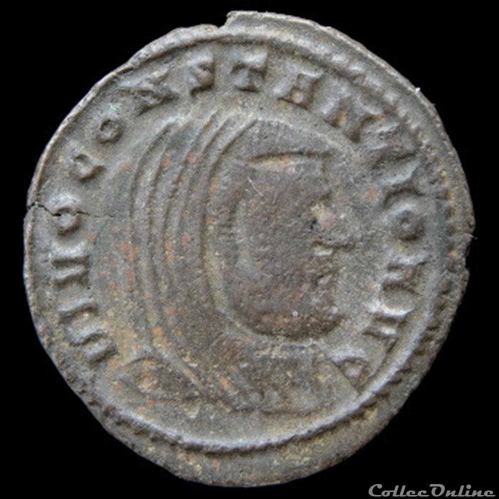 Follis De Maxence dédié à Constance Chlore pour Ticinium monnaie antique romaine follis de maxence dedie a constance chlore pour ticinium