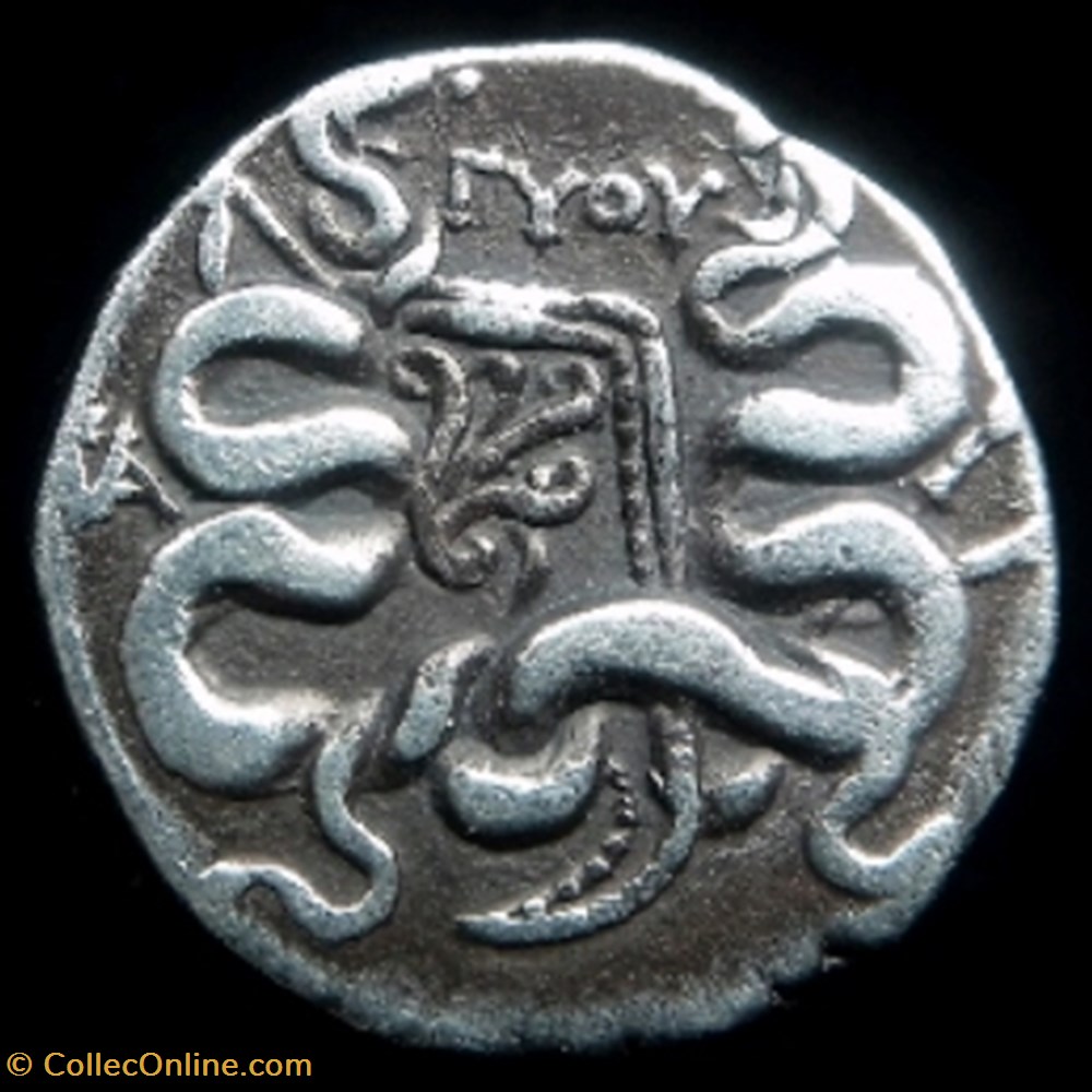 Cistophore d'Apamée en Phrygie frappé entre - 135 et -133 av JC monnaies antiques grecques cistophore apamee en phrygie frappe entre 135 et 133 av jc