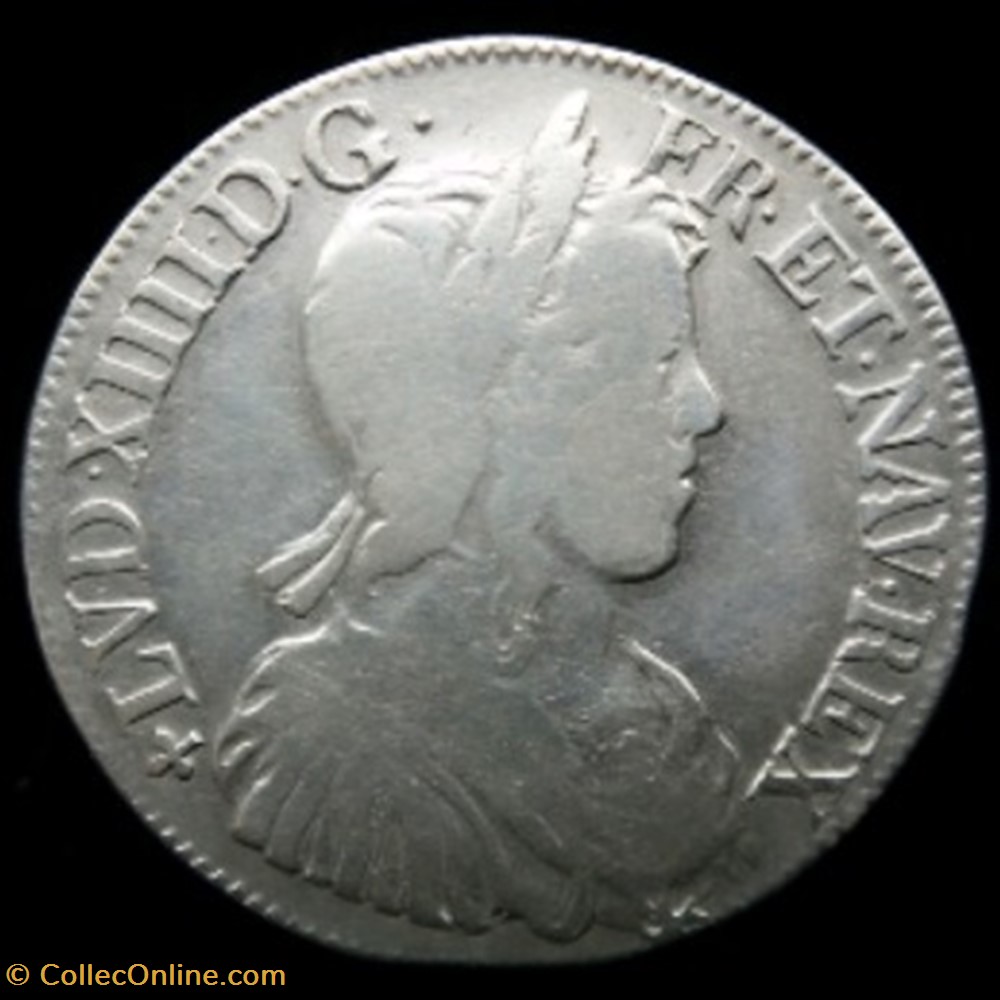 Demi Ecu à la mèche longue Louis XIV Angers 1649 monnaies europe medievale france royales demi ecu a la meche longue louis xiv angers 1649