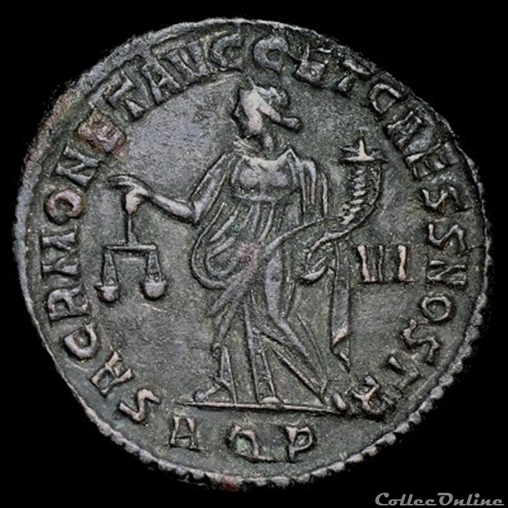 monnaie antique romaine follis de diocletien pour aquilee