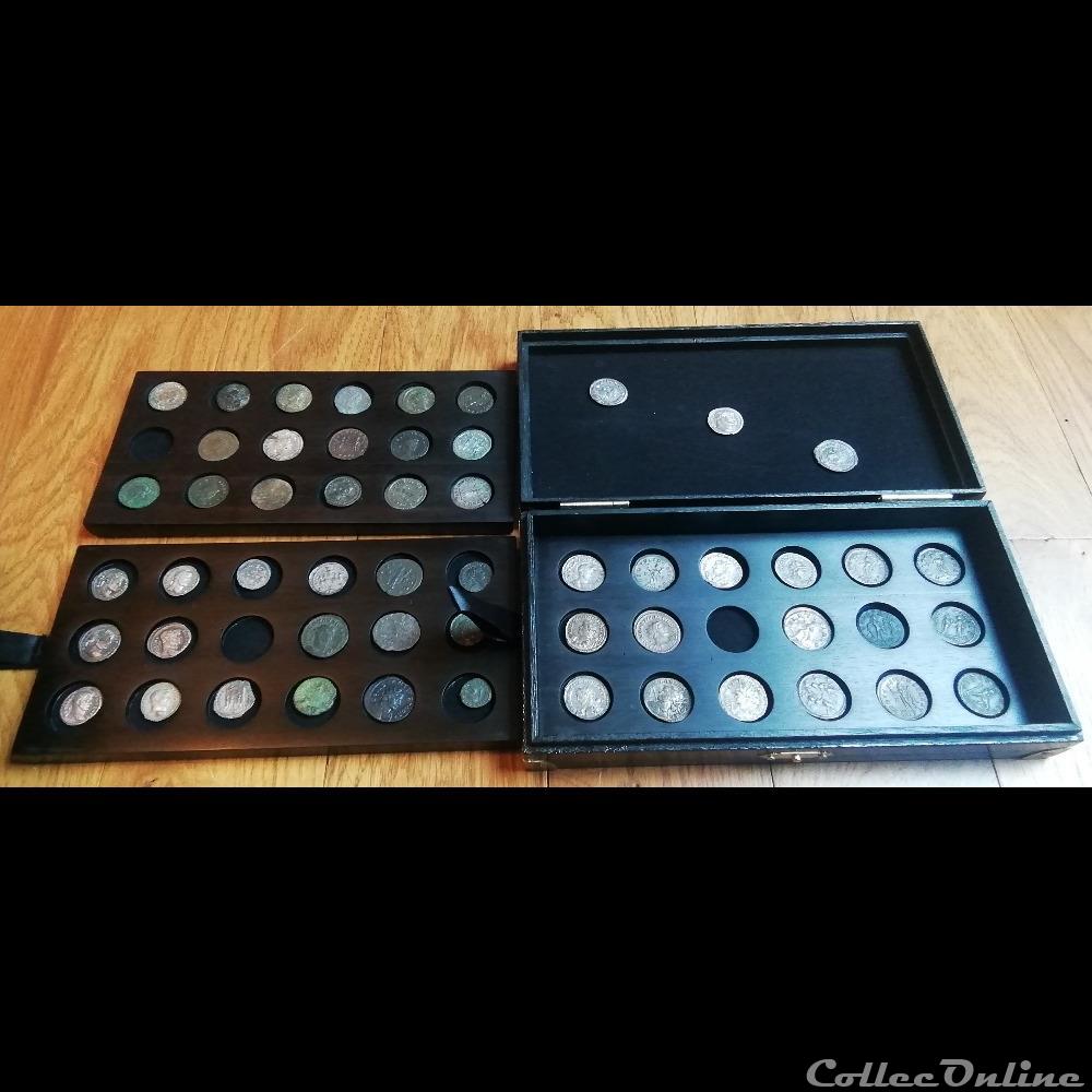 Boîte médaillier de voyage en Ébène 3 plateaux 4 monnaies boite medaillier de voyage en ebene 3 plateaux