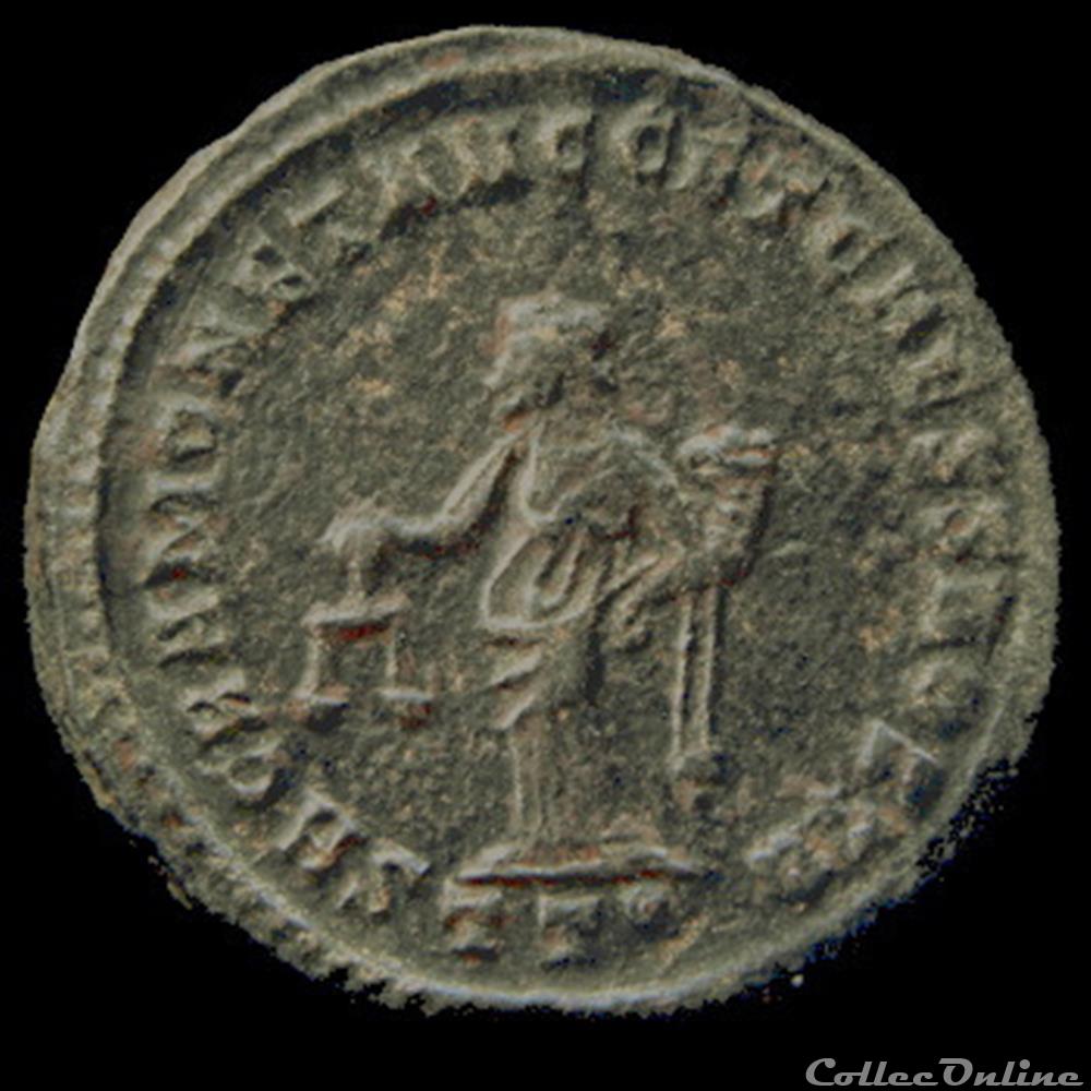 Follis de Constance Chlore césar pour Ticinium monnaie antique romaine follis de constance chlore cesar pour ticinium