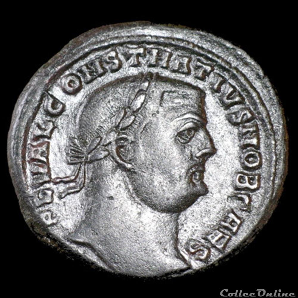 Follis de Constance Chlore césar pour Alexandrie fauté monnaie antique romaine follis de constance chlore cesar pour alexandrie faute