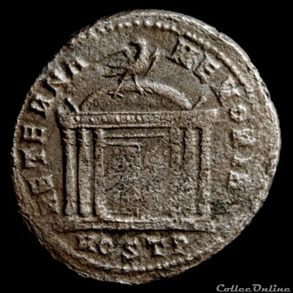Follis de Maxence pour Ostie dédié à Maximien Hercule monnaie antique romaine follis de maxence pour ostie dedie a maximien hercule