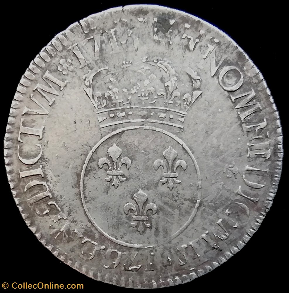 Écu vertugadin Louis XV monnaies europe medievale france royales ecu vertugadin louis xv