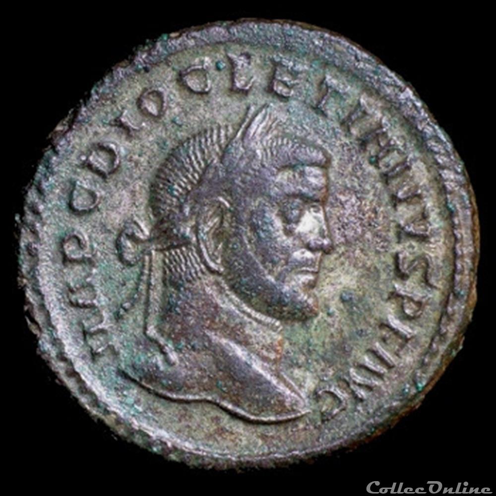 Follis de Dioclétien pour Lyon monnaie antique romaine follis de diocletien pour lyon