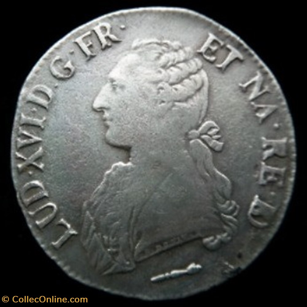 Ecu aux branches d'olivier Louis XVI Pau 1784 monnaies europe medievale france royales ecu aux branches olivier louis xvi pau 1784