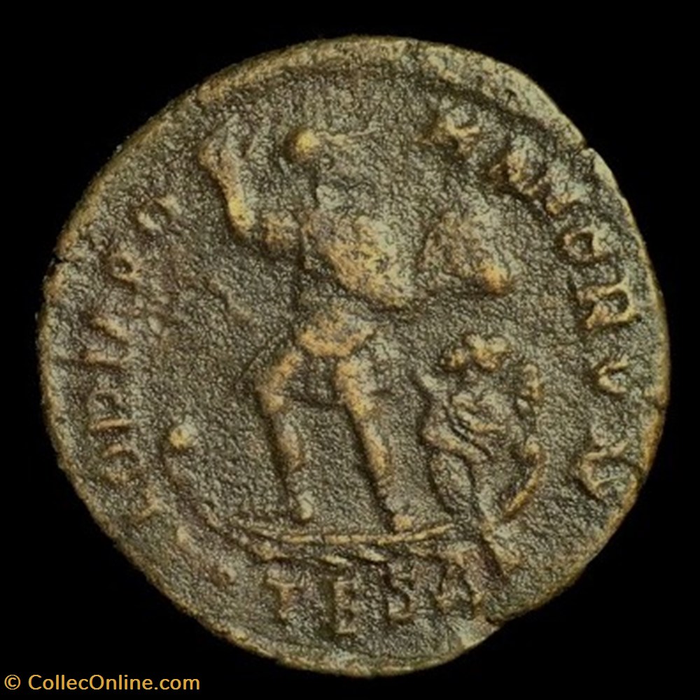 AE2 de Théodose I pour Thessalonique , 3 ème officine monnaies antiques romaines republicaines imperiales ae2 de theodose i pour thessalonique 3 eme officine