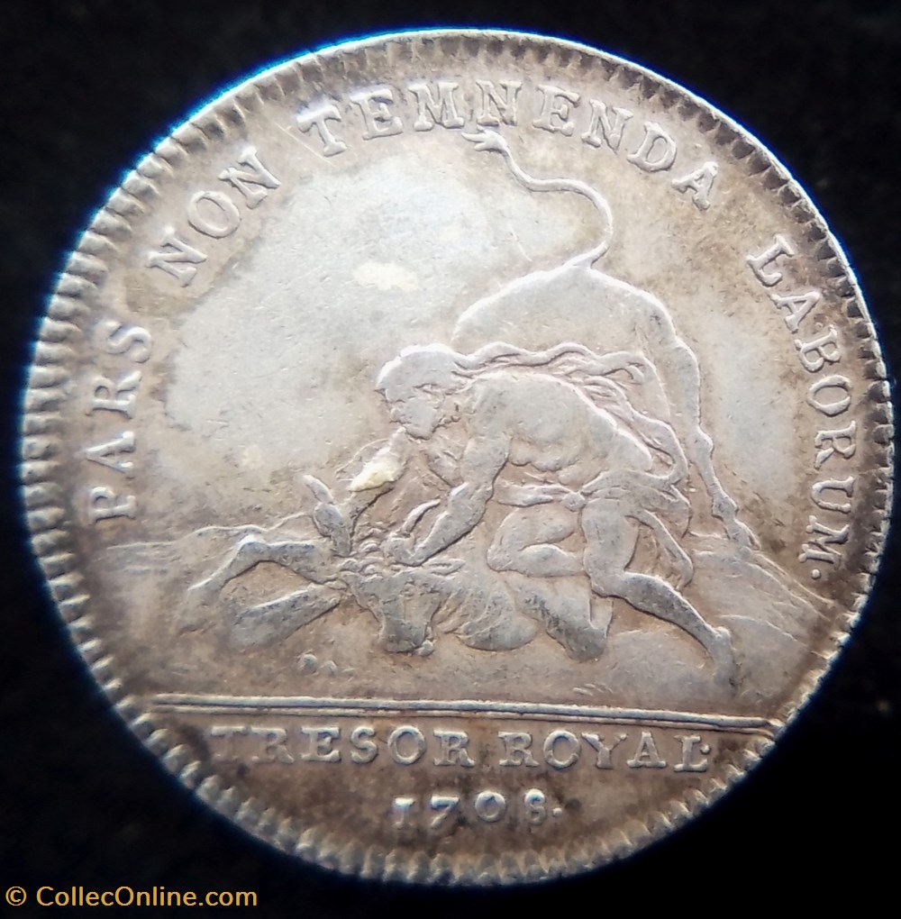monnaies paranumismatique jetons poids jeton argent du tresor royal de louis xiv 1708