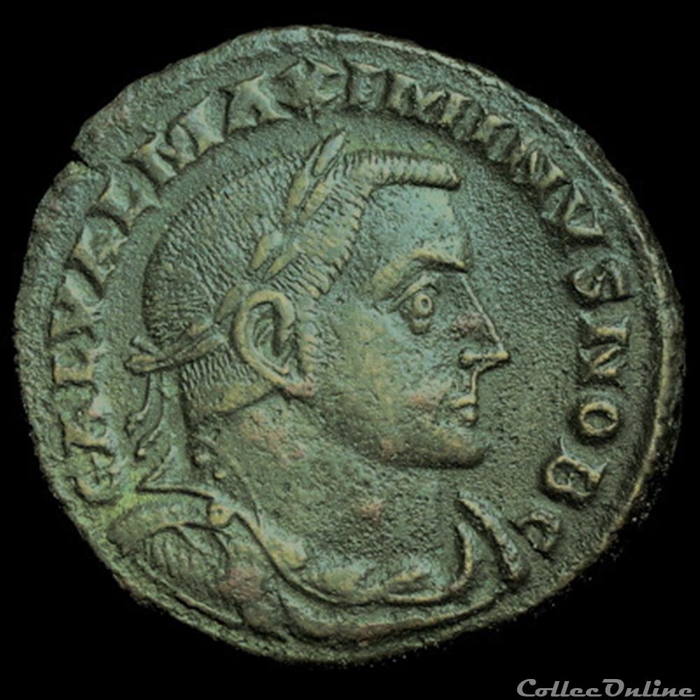 Follis de Maximin II Daïa césar pour Lyon monnaie antique romaine follis de maximin ii daia cesar pour lyon