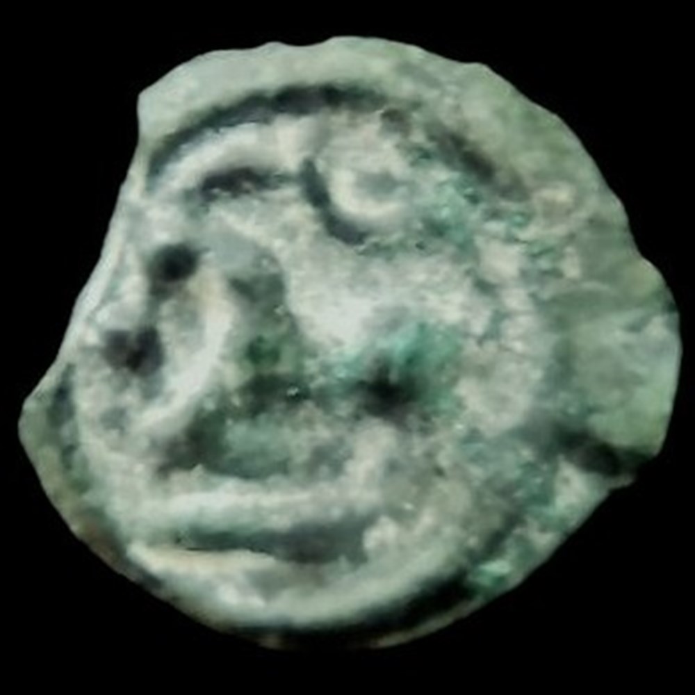 Potin séquane à la grosse tête au bandeau orné de globules monnaies antiques celtes potin sequane a la grosse tete au bandeau orne de globules