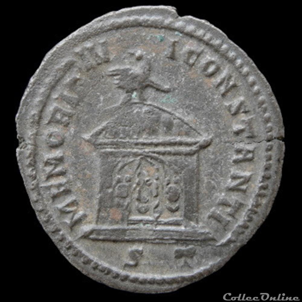 Follis De Maxence dédié à Constance Chlore pour Ticinium monnaie antique romaine follis de maxence dedie a constance chlore pour ticinium