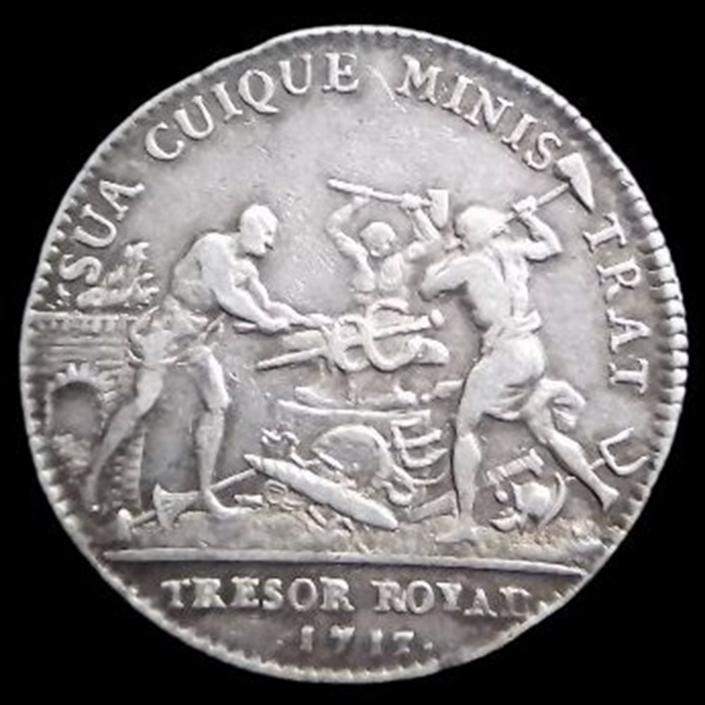 Jeton d'argent Louis XIV 1713 du trésor royal monnaies paranumismatique jetons poids jeton argent louis xiv 1713 du tresor royal