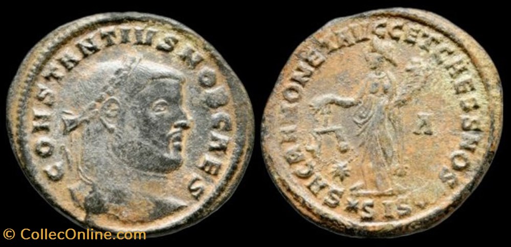 Follis de Constance Chlore césar pour Siscia monnaies antiques romaines imperiales et republicaines follis de constance chlore cesar pour siscia