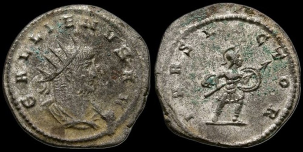 Antoninien de Gallien frappé à Antioche monnaies antiques romaines imperiales et republicaines antoninien de gallien frappe a antioche