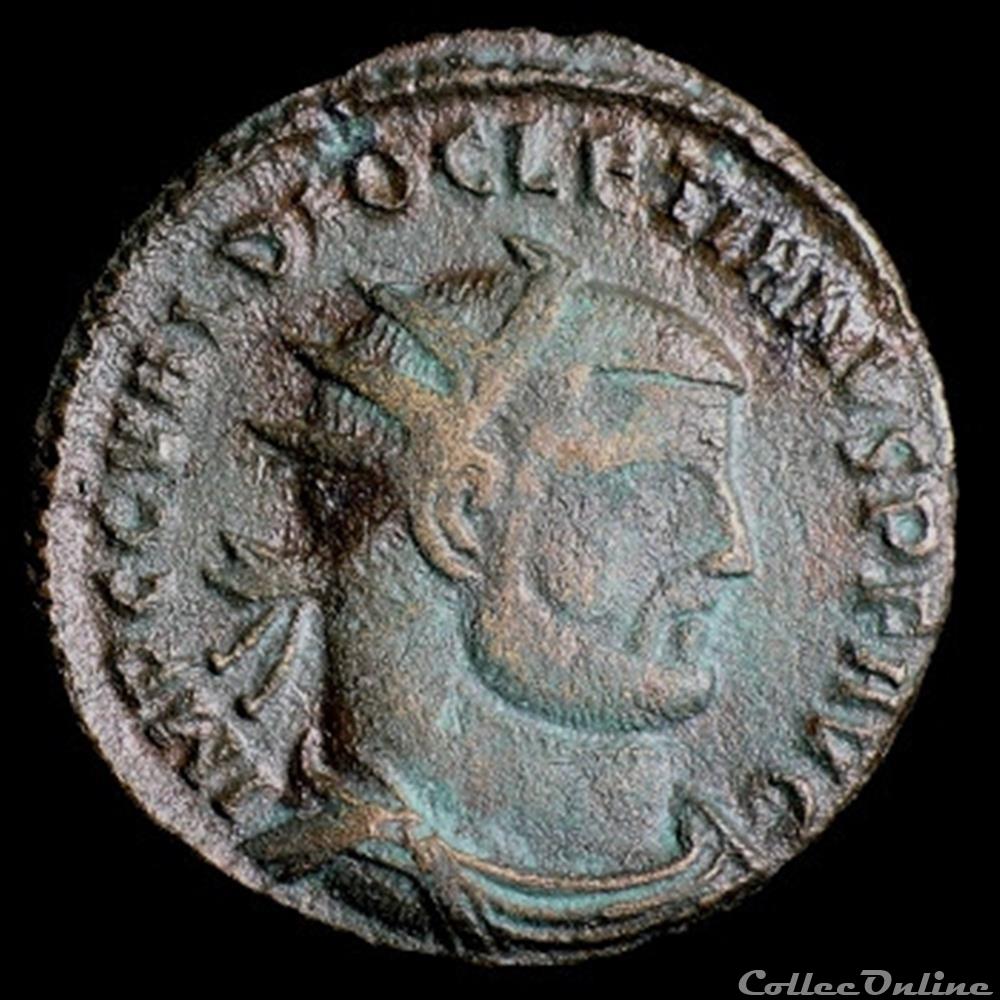 Quart de follis ou fraction radiée de Dioclétien pour Héraclée monnaie antique romaine quart de follis ou fraction radiee de diocletien pour heraclee