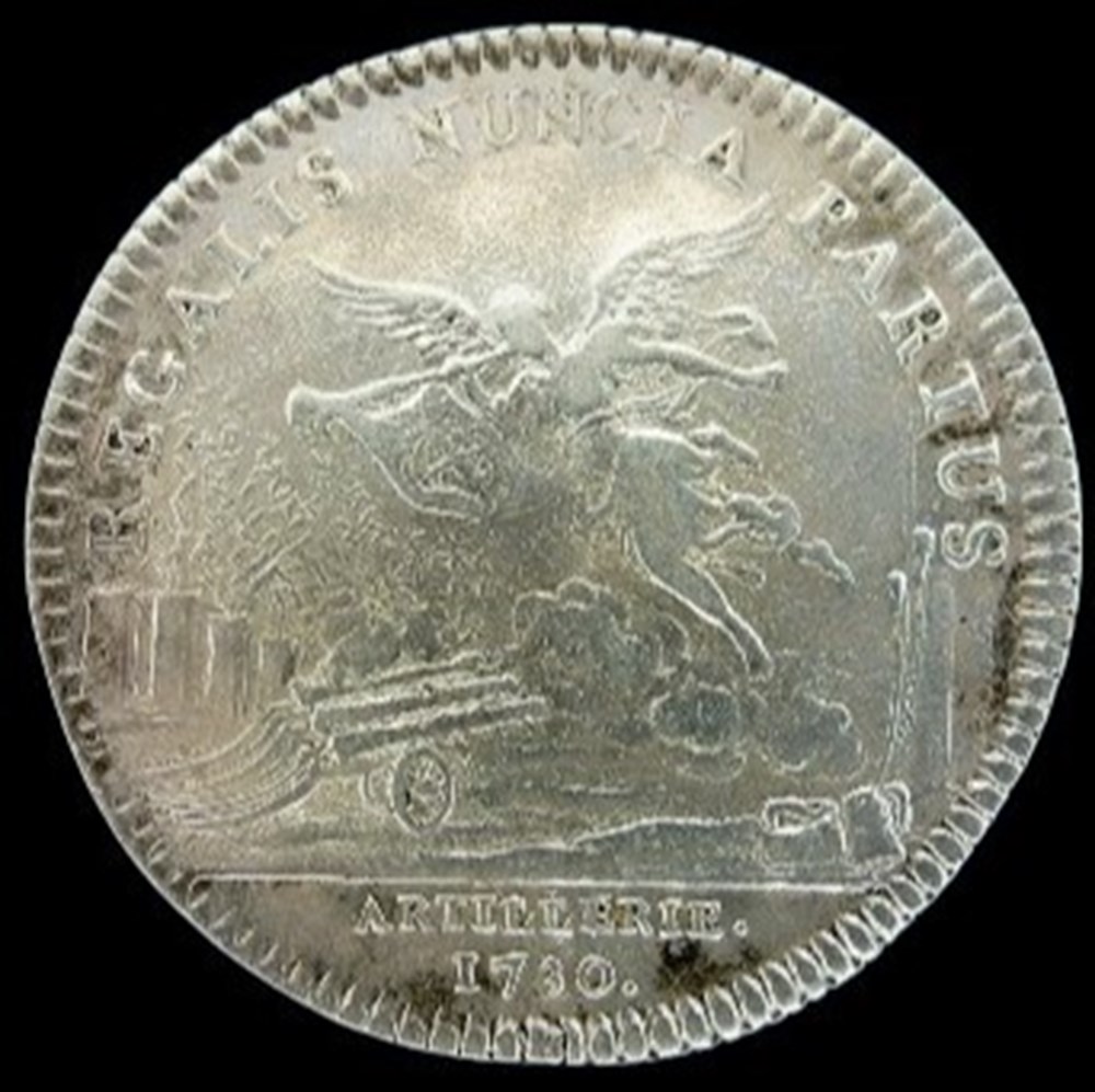 Jeton d'argent de Louis Auguste de Bourbon artillerie 1730 monnaies paranumismatique jetons poids jeton argent de louis auguste de bourbon artillerie 1730