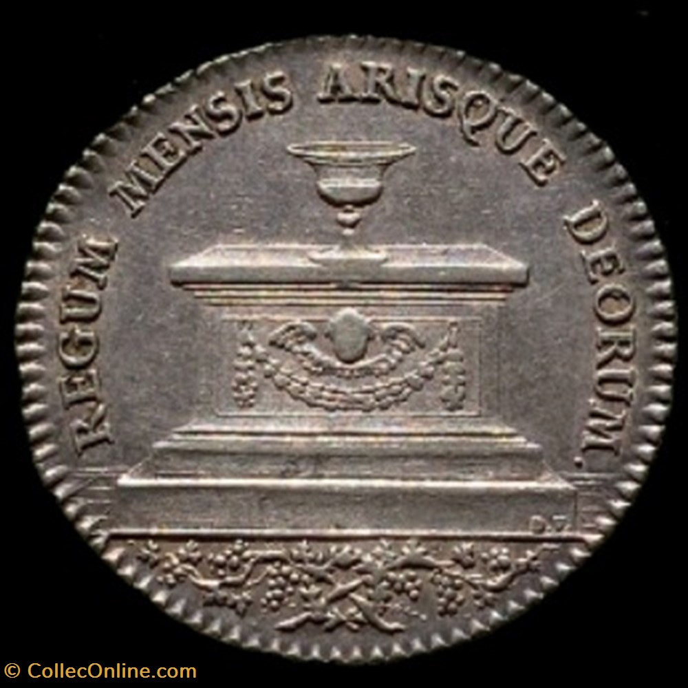 Jeton d' argent époque Louis XV Gardes Marchands de vins/ Tavernier de Paris monnaies paranumismatique jetons poids jeton argent epoque louis xv gardes marchands de vins tavernier de paris