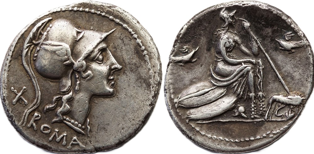 munzen antike bis romische imperial und republik crawford 287 1 anonym denarius 115 or 114 bc rome