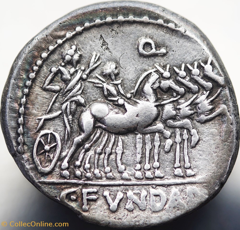 Crawford 326/1 C.Fvndan Q (C. Fundanius), Denar, 101 BC munzen antike bis romische imperial republik crawford 326 1 c fvndan q c fundanius denar 101 bc