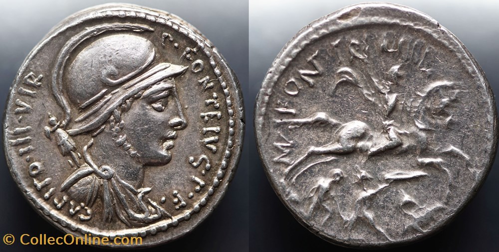 Crawford 429/1 P.FONTEIVS P.F.CAPITO (P. Fonteius P.f. Capito), Denar munzen antike bis romische imperial und republik crawford 429 1 p fonteivs p f capito p fonteius p f capito denar