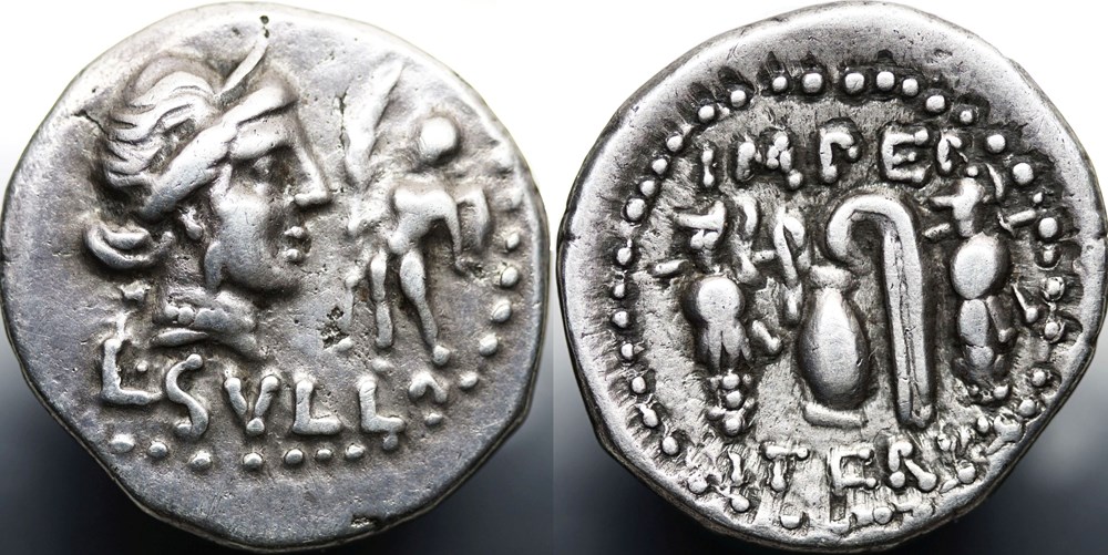 munzen antike bis romische imperial und republik crawford 359 2 l svlla imper itervm denarius 84 83 bc military mint