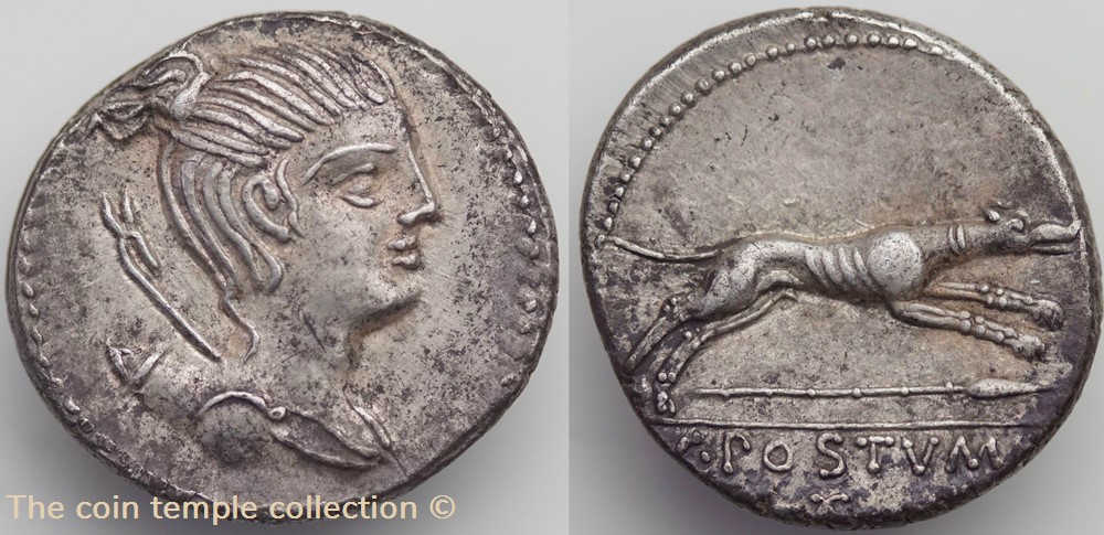 Crawford 394/1a, C.POSTVMI AT ( C. Postumius), Denar, 71 BC munzen antike bis romische imperial und republik crawford 394 1a c postvmi at c postumius denar 71 bc