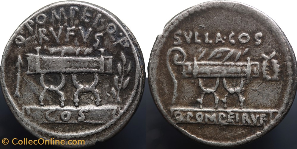 Crawford 434/2 Q.POMPEI Q F/RVFVS (Q Pompeius Rufus) Denar, 54 B.C munzen antike bis romische imperial und republik crawford 434 2 q pompei q f rvfvs q pompeius rufus denar 54 b c