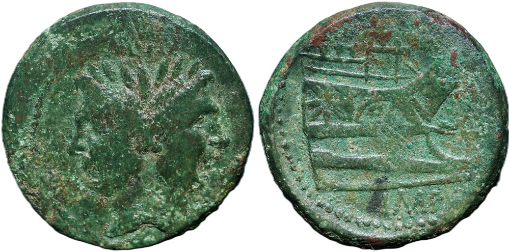 Crawford 479/1 MAGNVS PIVS IMP (Sex. Pompeius Pius), As, 45 B.C. munzen antike bis romische imperial und republik crawford 479 1 magnvs pivs imp sex pompeius pius as 45 b c