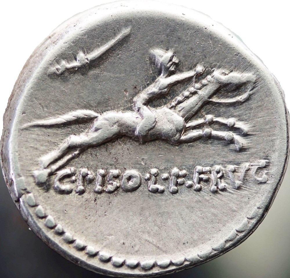 Crawford 408/1a, C.PISO L.F FRVGI (C. Calpurnius Frugi) Denarius, 59 B.C. munzen antike bis romische imperial und republik crawford 408 1a c piso l f frvgi c calpurnius frugi denarius 59 b c