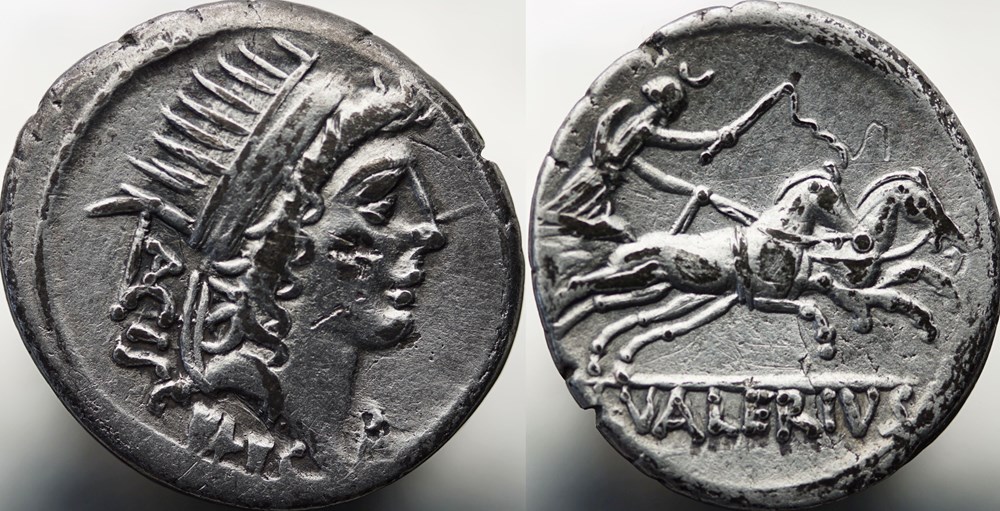 munzen antike bis romische imperial und republik crawford 474 5 l valerivs aciscvlvs l valerius acisculus denarius