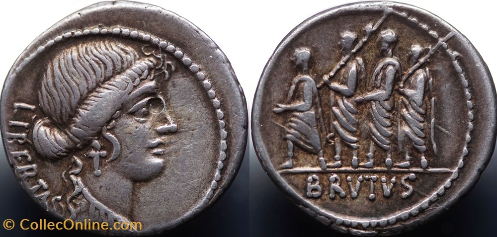 munzen antike bis romische imperial und republik crawford 433 1 brvtvs m iunius brutus durch adoption q servilius caepio brutus denar
