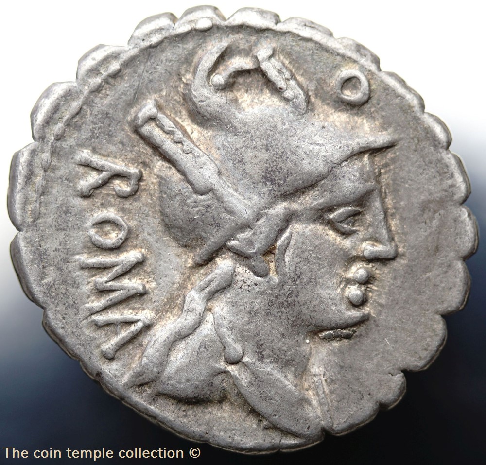 munzen antike vor j bi nach romische republikanische imperial crawford 380 1 c poblici q f c poblicius q f denar serratus