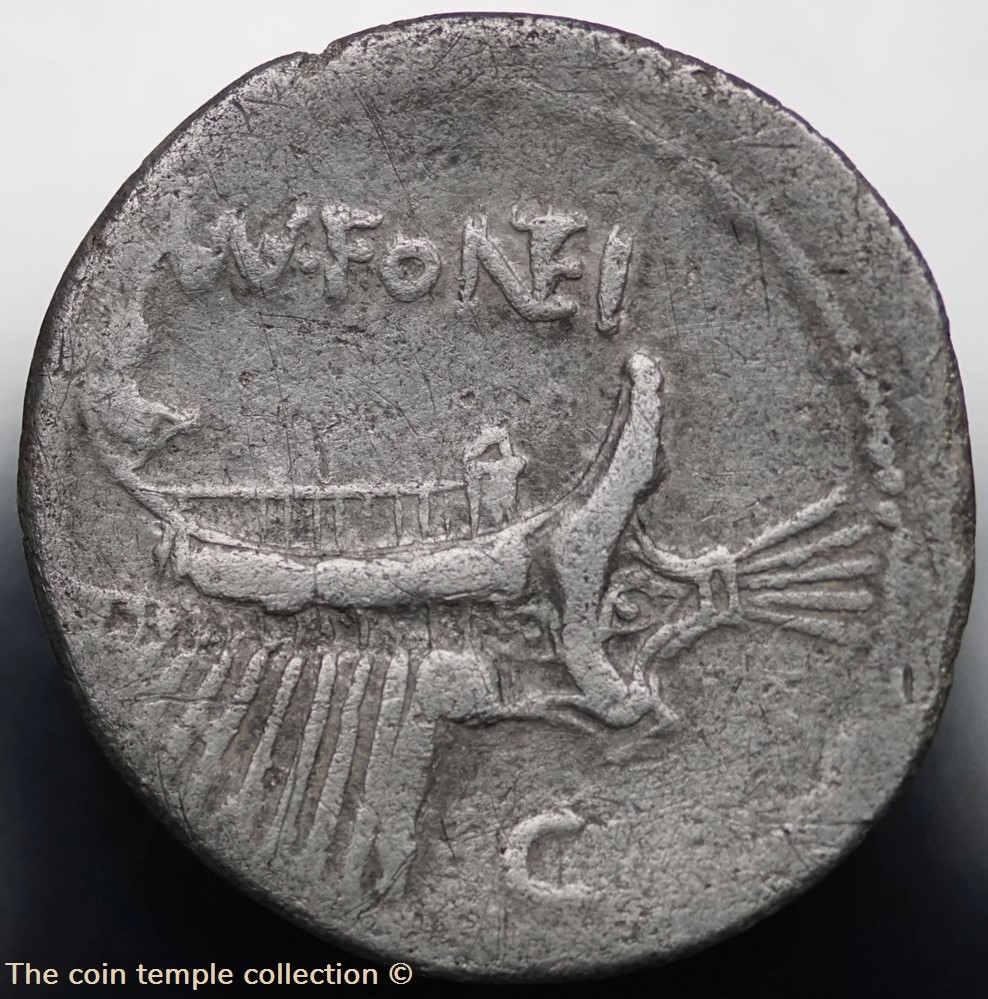 (65 EURO) Crawford 307/1b MN.FONTEI (Mn. Fonteius) Denarius *SOLD* 3 munzen antike bis romische imperial und republik 65 euro crawford 307 1b mn fontei mn fonteius denarius sold