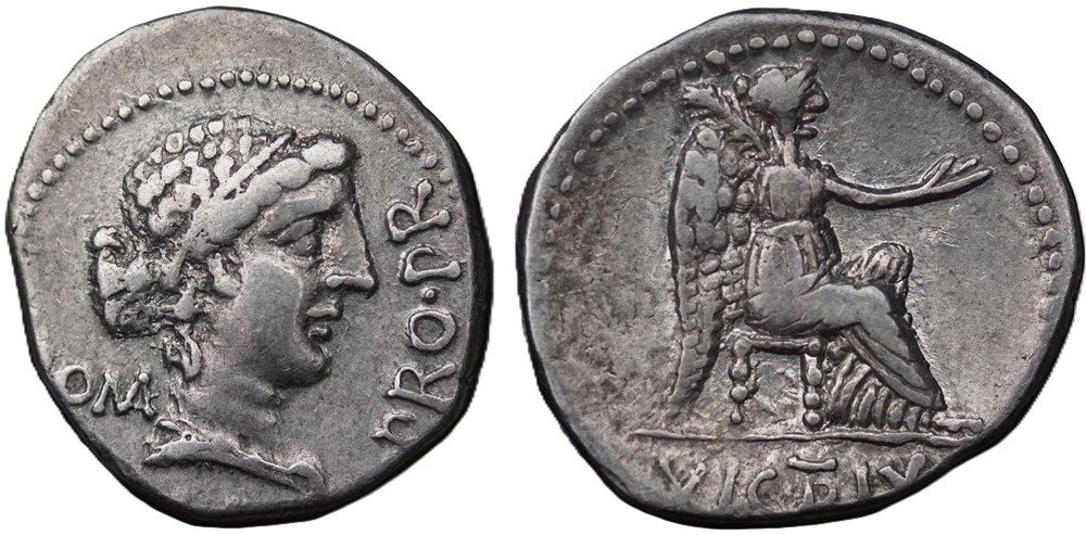 Crawford 462/1b M.CATO PRO PR (M. Porcius Cato Uticensis), Denar munzen antike bis romische imperial und republik crawford 462 1b m cato pro pr m porcius cato uticensis denar