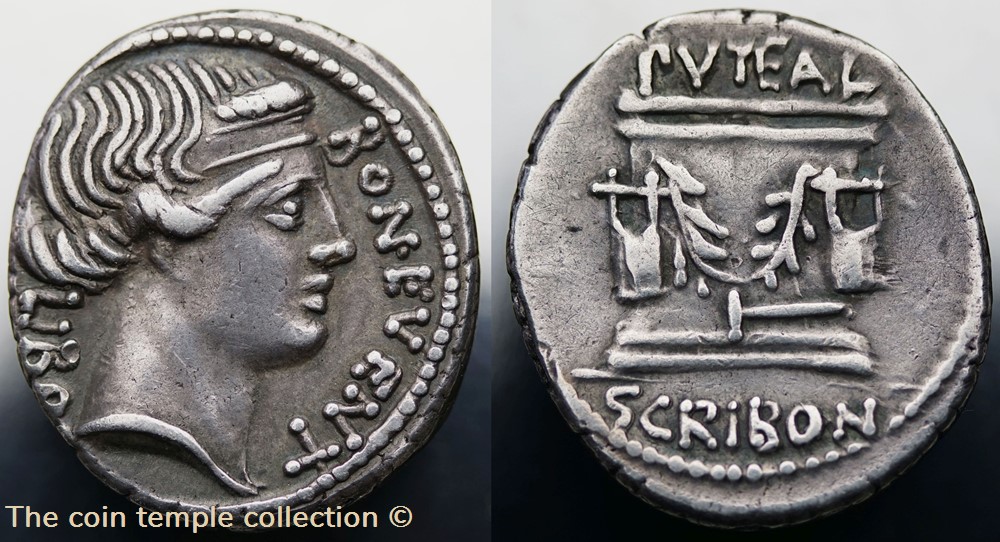 Crawford 416/1a LIBO (L. Scribonius Libo), Denar munzen antike bis romische imperial und republik crawford 416 1a libo l scribonius libo denar