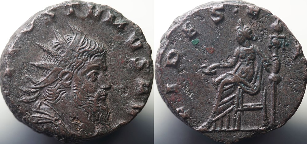Antoninian Aureolus for Postumus, RIC V.4 #444(C2) munzen antike bis romische imperial und republik antoninian aureolus for postumus ric v 4 444 c2