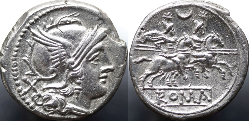 Crawford 57/2, Anonym, Denar, 207 B.C. Rome munzen antike bis romische imperial und republik crawford 57 2 anonym denar 207 b c rome