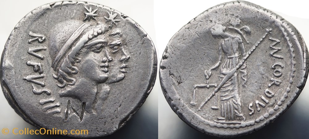 Crawford 463/1b MN.CORDIVS RVFVS IIIVIR (Mn. Cordius Rufus), Denar munzen antike bis romische imperial und republik crawford 463 1b mn cordivs rvfvs iiivir mn cordius rufus denar