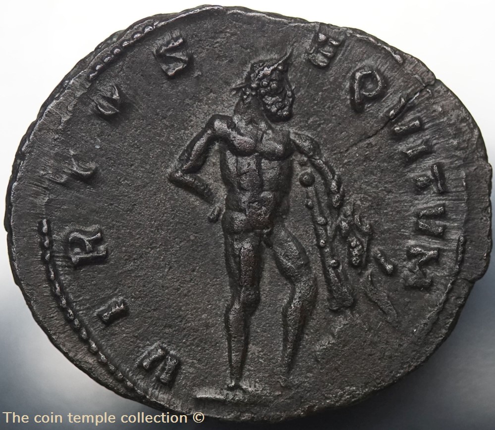 Antoninian Aureolus for Postumus, RIC V.4 #463(R2) 3 munzen antike bis romische imperial und republik antoninian aureolus for postumus ric v 4 463 r2
