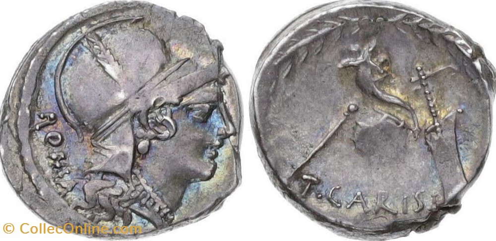 Crawford 464/3c T. CARISIVS IIIVIR (T. Carisius), Denar, 46 BC munzen antike bis romische imperial und republik crawford 464 3c t carisivs iiivir t carisius denar 46 bc