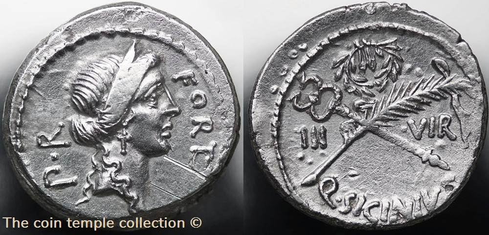 Crawford 440/1 Q.SICINIVS IIIVIR (Q. Sicinius for Cn. Pompeius Magnus) Denar munzen antike vor j bi nach romische republikanische imperial crawford 440 1 q sicinivs iiivir q sicinius for cn pompeius magnus denar