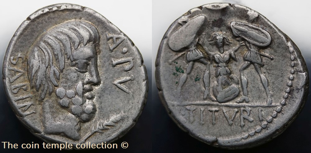 Crawford 344/2 L.TITVRI L.F SABINVS (L.Titurius L.f.Sabinus), Denar, 89, Rom munzen antike bis romische imperial und republik crawford 344 2 l titvri l f sabinvs l titurius l f sabinus denar 89 rom