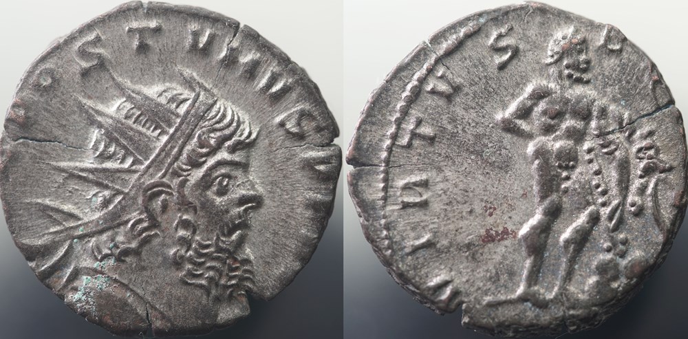Antoninian Aureolus for Postumus, RIC V.4 #464(C1) munzen antike bis romische imperial und republik antoninian aureolus for postumus ric v 4 464 c1