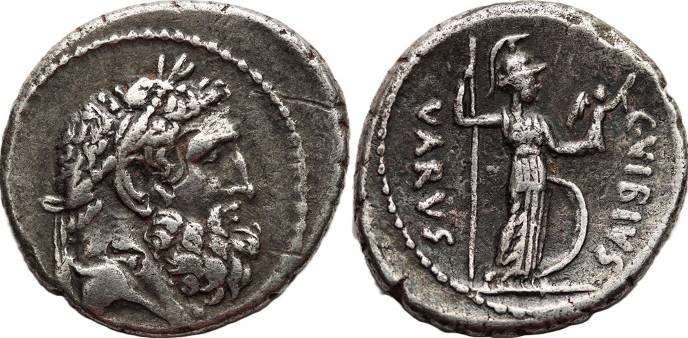 Crawford 494/37 C. VEIBIVS VAARVS (C. Vibius Varus) Denar, 42, Rom munzen antike bis romische imperial und republik crawford 494 37 c veibivs vaarvs c vibius varus denar 42 rom