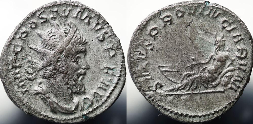 Antoninian Postumus RIC V.4 #13(C3) munzen antike bis romische imperial und republik antoninian postumus ric v 4 13 c3