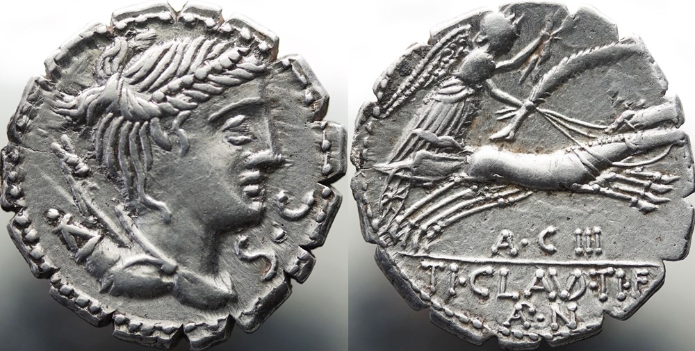 Crawford 383/1 TI.CAVD TI.F.AP.N (Tib. Claudius Nero) Denarius munzen antike bis romische imperial und republik crawford 383 1 ti cavd ti f ap n tib claudius nero denarius