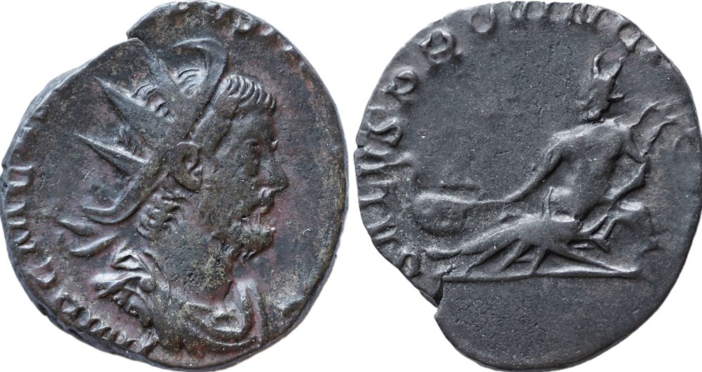 Antoninian Postumus (long legend) RIC V.4 #4 (S) munzen antike bis romische imperial und republik antoninian postumus long legend ric v 4 4 s